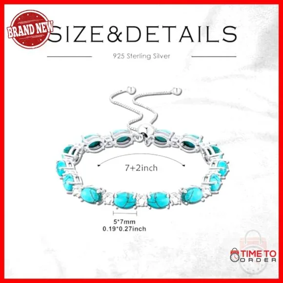 925 Sterling Silver Tennis Bracelet Adjustable 7 Inch Western Boho - Picture 5 of 7